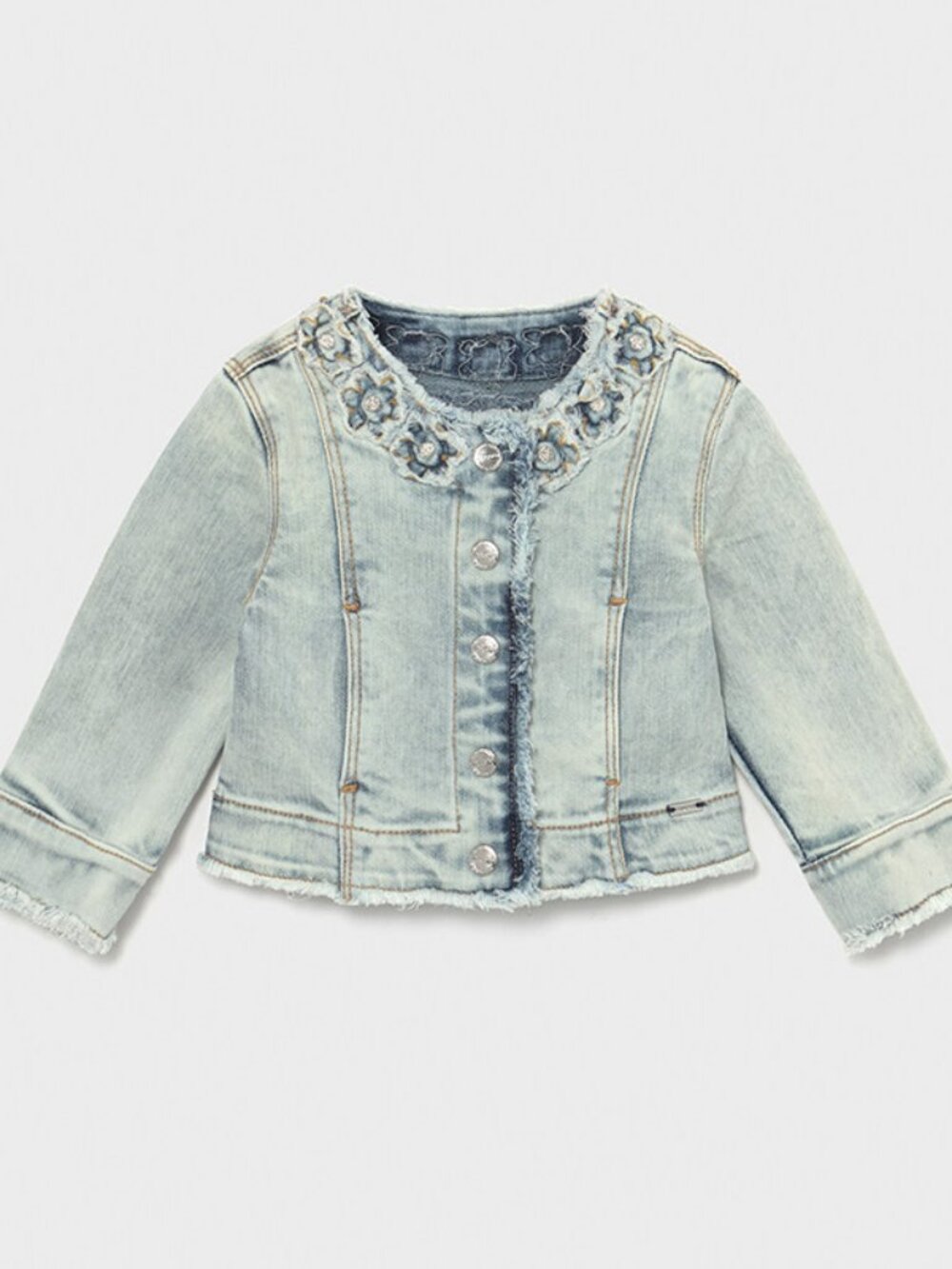 Mayoral Baby Girl Bleached Denim Jacket